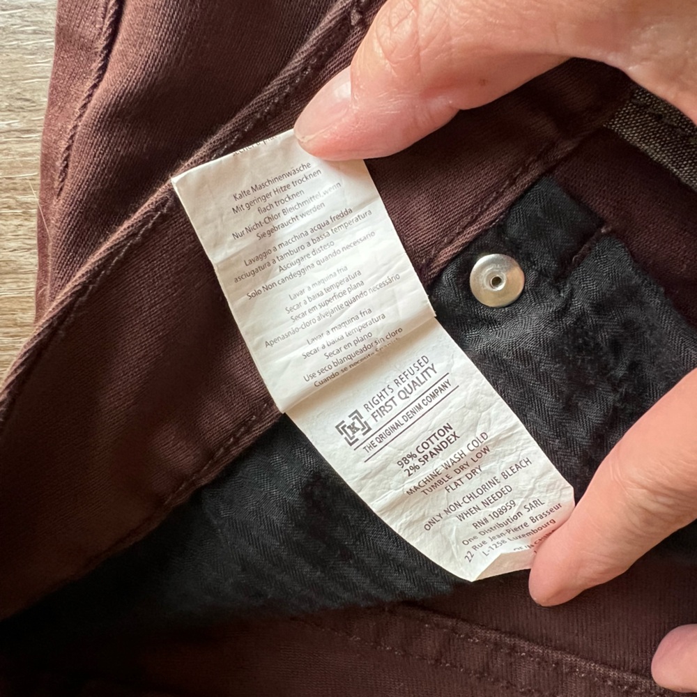 Krew men’s rusty brown button fly pants with just the right amount of stretch 34 - Picture 6 of 10